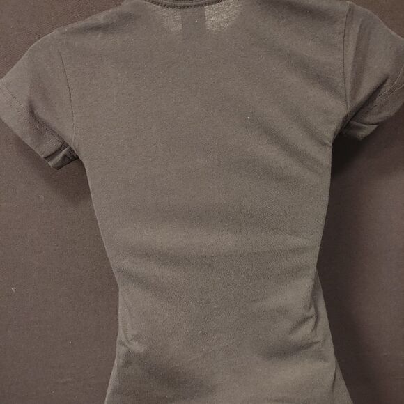 GIRLS BLACK SHORT SLEEVE T SHIRT - Picture 2 of 4